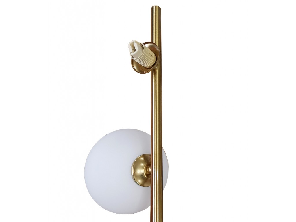 Lampada da tavolo oro con sfere bolle in vetro bianco luce scrivania  comodino design moderno