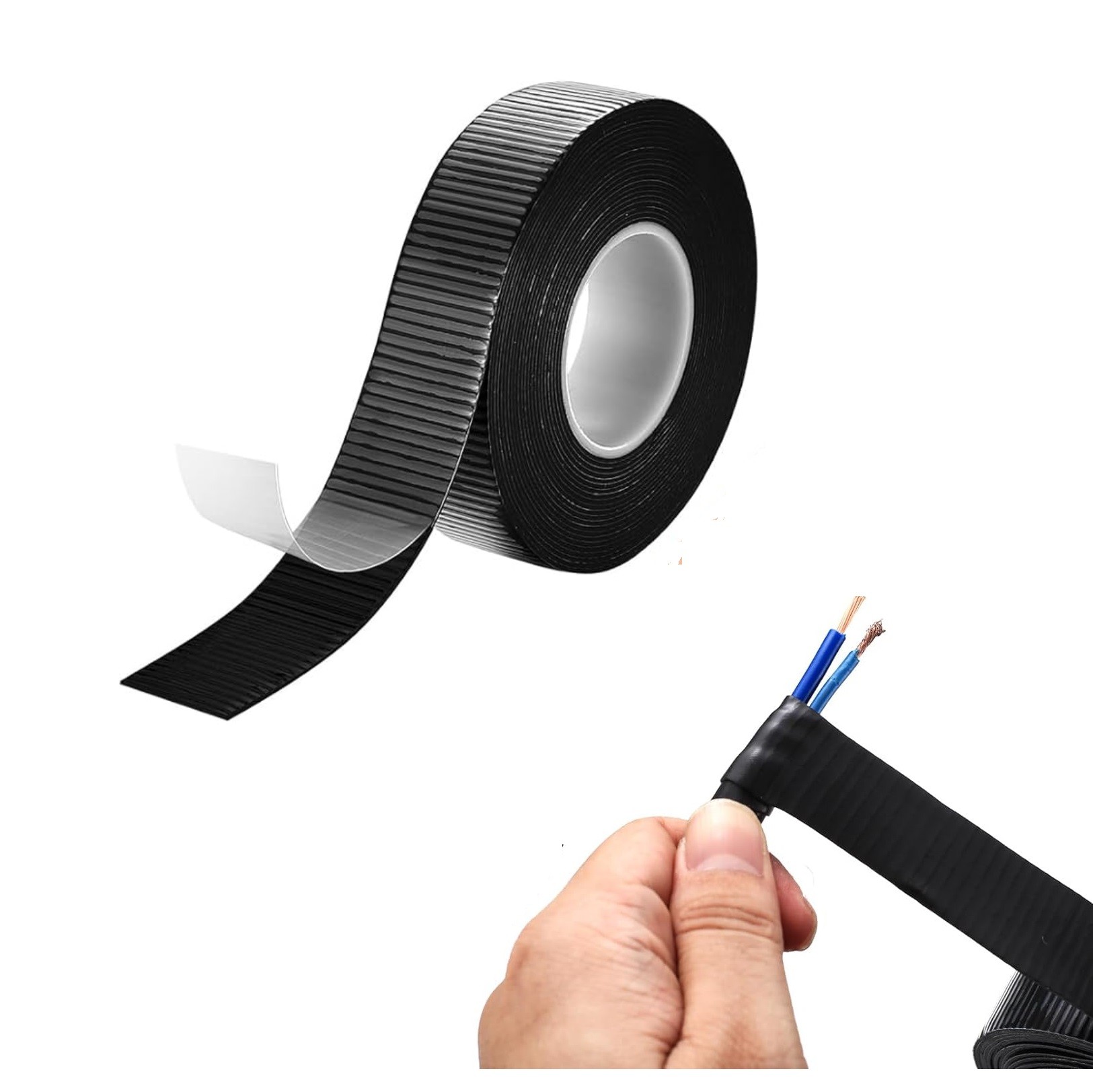 Nastro autoagglomerante 25 mm x 3 mt geko black per cavi elettrici tubi  innesti