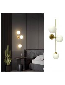 Applique oro con 3 sfere bianche lampada da parete design moderno attacco G9