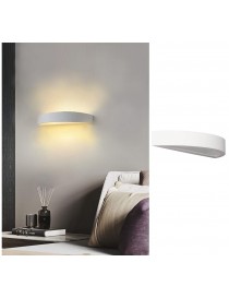 Applique da parete in gesso attacco R7S lampada mezzaluna semicircolare doppia luce design moderno bianco verniciabile