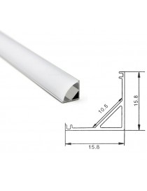 Profilo Alluminio ANGOLARE per Strisce Strip LED Barra Rigida Copertura Opaco