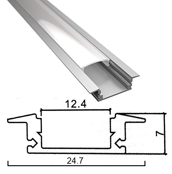 Profilo Alluminio incasso largo Strisce Strip LED Barra Rigida Copertura  Opaco