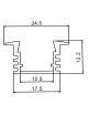Profilo Alluminio incasso largo Strisce Strip LED Barra Rigida Copertura Opaco