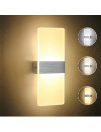 Applique parete led 10w rettangolare satinato lampada a muro moderno doppia luce regolabile in luce calda, naturale e fredda