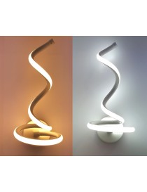 Applique a parete spirale LED 12W lampada muro moderno bianco per camera bagno interno