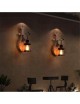 Applique da parete attacco E27 lanterna vintage in legno metallo lampada country