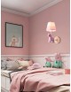 Applique da parete cavallo luce led E27 lampada notturna muro rosa celeste per camera bambini