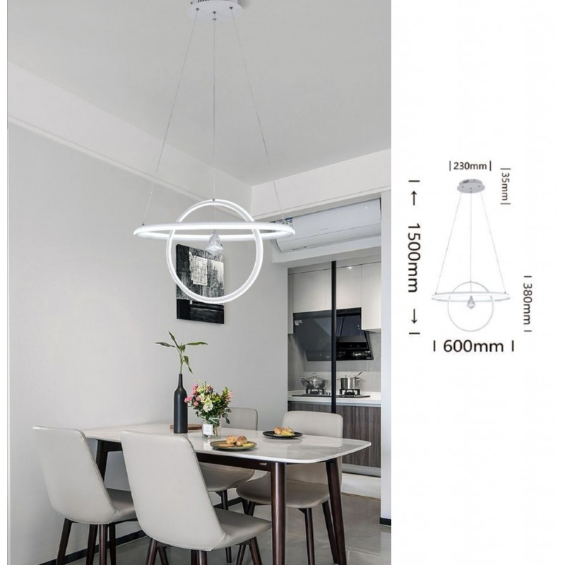 Lampadario sospeso led 28w spirale intrecciato design moderno