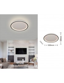 Plafoniera led da soffitto 43w lampadario tondo cerchio design moderno luce bianco naturale per camera cucina salotto