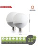 X2 Lampadina led E27 globo G120 20w sfera palla luce calda Mapam