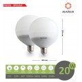 X2 Lampadina led E27 globo G120 20w sfera palla luce calda Mapam