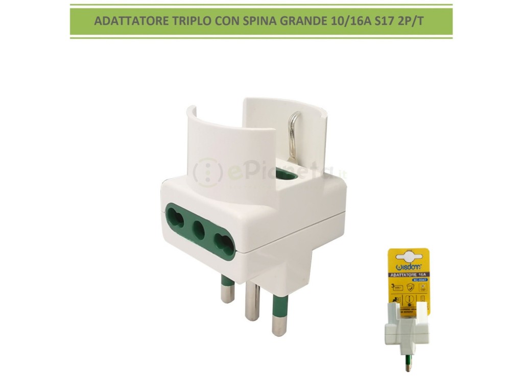 XX-E6 - Prese elettriche - - Adattatore Semplice Con Spina 2p T 16a - Presa  Bipasso 10 16a