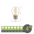 Lampadina filamento led G45 4w attacco grande E27 globo bulbo sfera luce bianca naturale calda