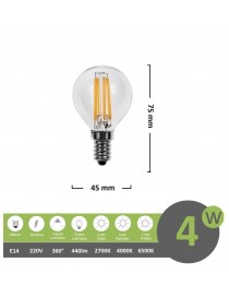 ILLUMIA Lampadina LED BULB (Luce Calda) attacco E14 (piccolo) (assorbimento  8W resa 60W) 800 lm – Al Magazzino
