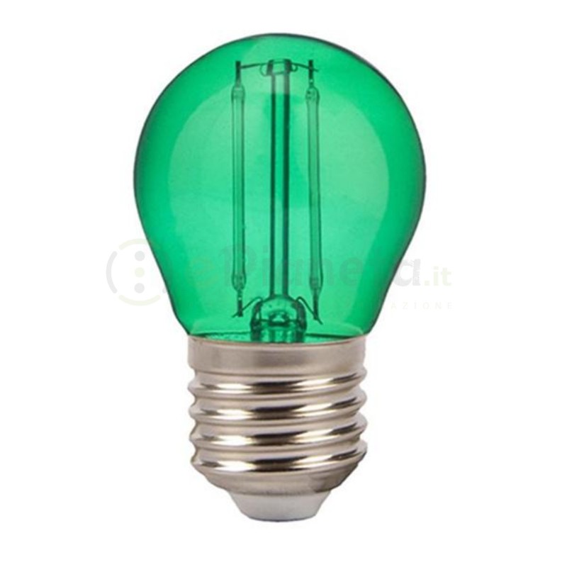 Lampadine filamento luce led 4w G45 attacco grande E27 palla sfera colorate  rosso verde blu decorative per feste