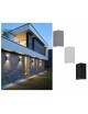 Applique da parete rettangolare doppia luce GU10 design moderno per esterno giardino impermeabile IP65 bianco grigio nero