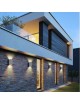 Applique da parete rettangolare doppia luce GU10 design moderno per esterno giardino impermeabile IP65 bianco grigio nero