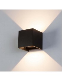 Applique doppio Nero cubo led 6W luce regolabile IP65 faretto a muro parete
