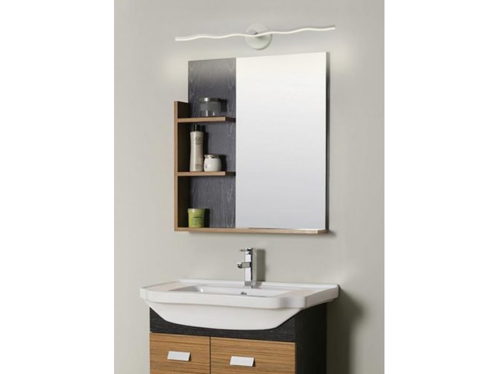 Lampada applique per specchio bagno led 9w onda design moderno ondulato luce  bianco naturale calda