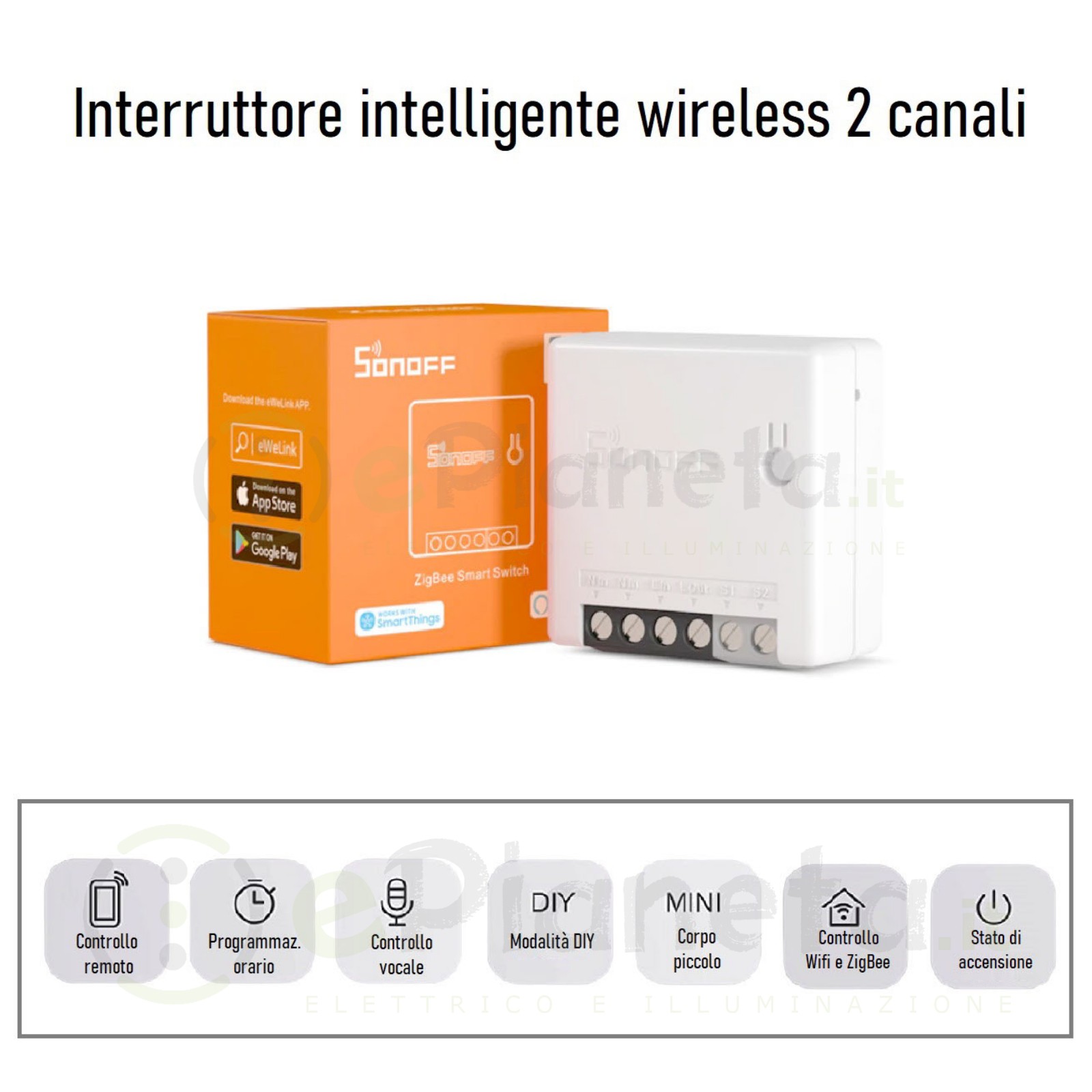 Sonoff 4 canali interruttore wifi smart domotica alexa e google