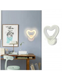 Applique da parete led cuore bianco lampada design moderno luce per cameretta bambini camera bambina
