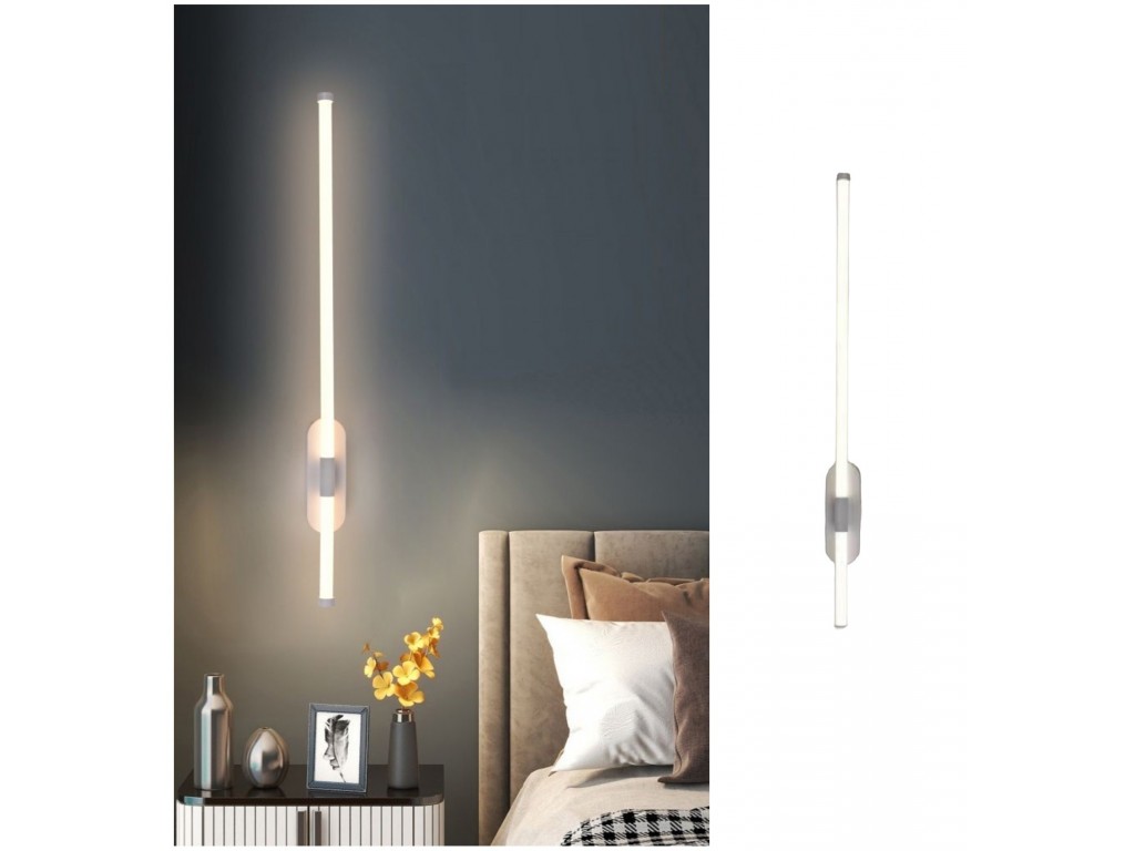 Applique led 12W lineare bianco lampada da parete tubolare verticale  orizzontale design moderno minimal luce per