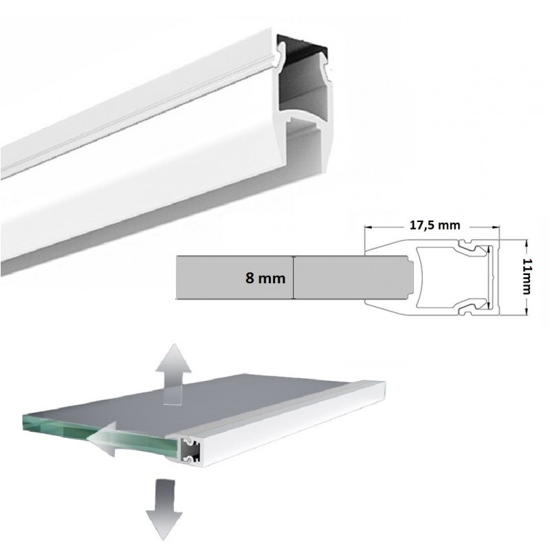 Profilo in alluminio strisce strip led 2M per illuminare bordo